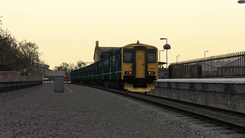 A 4-car GWR Class 150 at Barnstaple Station