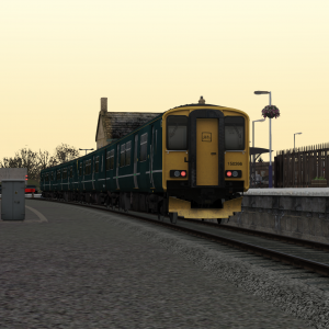 A 4-car GWR Class 150 at Barnstaple Station